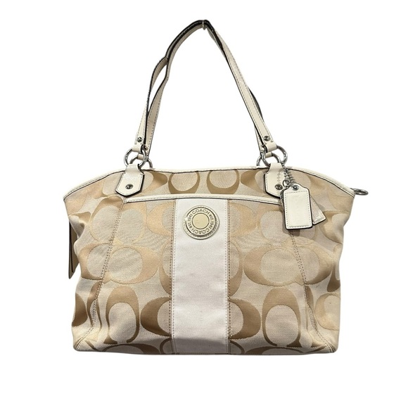 Coach Jacquard & Patent Leather Tote Bag, Canvas/Leather, Large - Picture 3 of 16